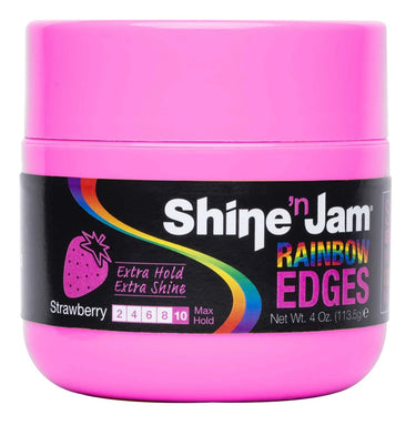 Shine ’n Jam Rainbow Edges Strawberry Extra Hold & Shine 4 Oz